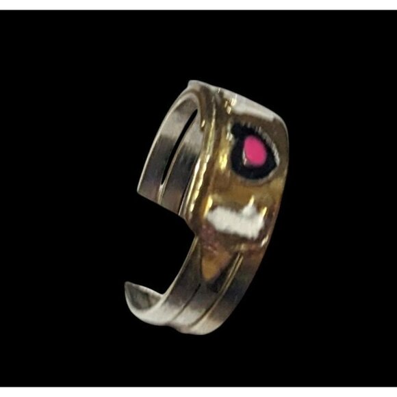 Coquette Gold Tone Enamel Filled Love Ring Size 8 - Picture 7 of 14